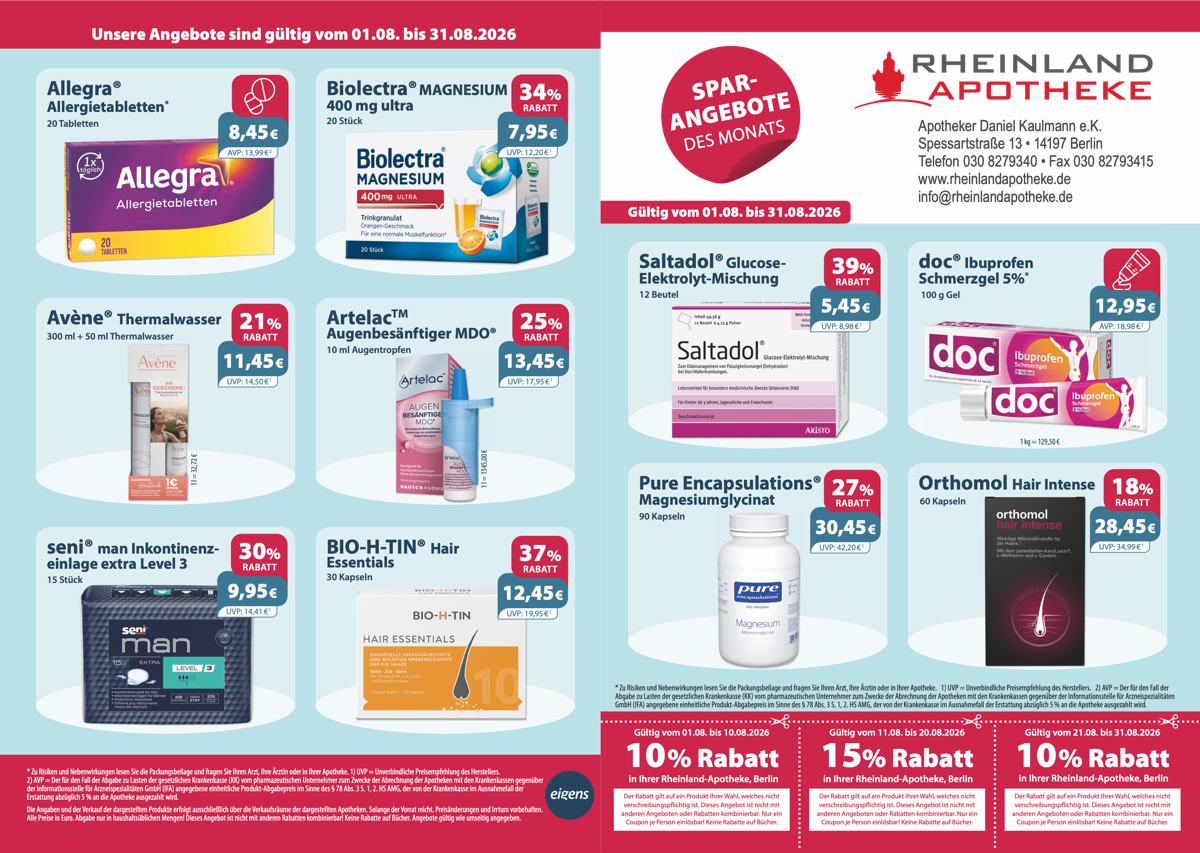 Aktuelle Monatsangebote und Rabattcoupons